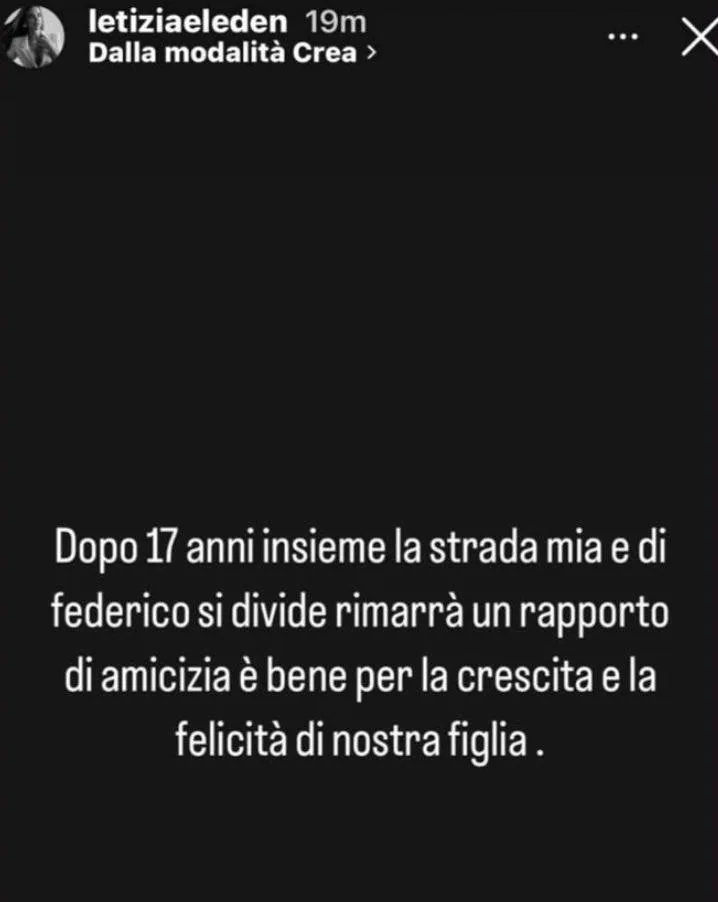 Federico e la compagna Letizia si sono lasciati, l’annuncio di lei 2