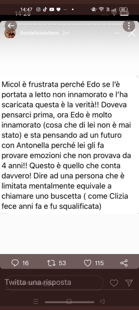 GFVIP, il padre di Antonella contro Micol 2