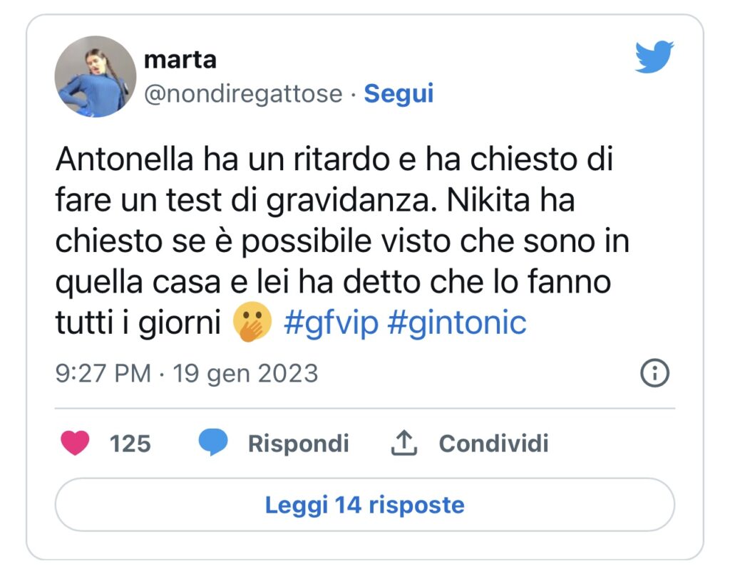 GFVIP, una vippona ha un ritardo e fa un test di gravidanza 2