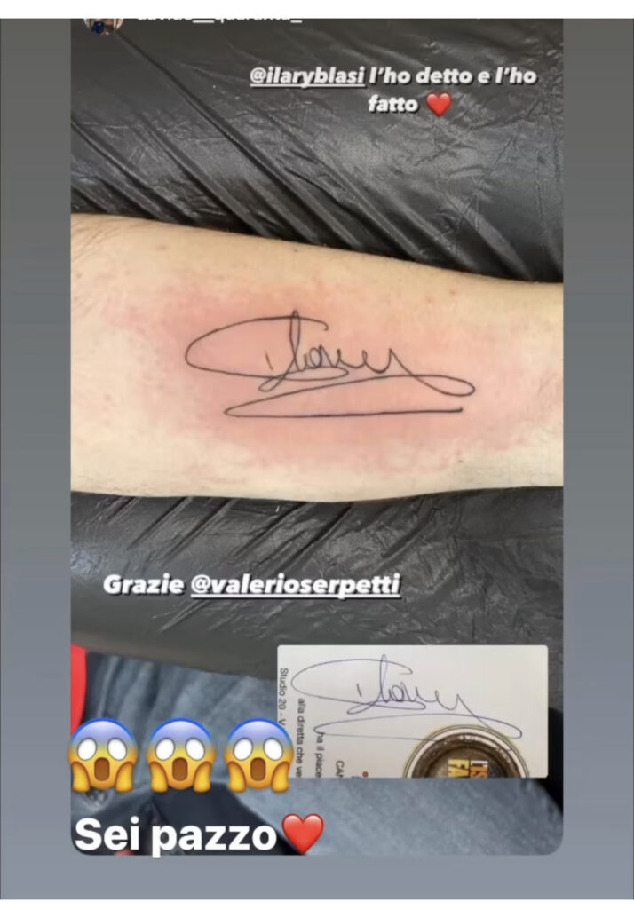 Un fan si fa un tatuaggio enorme per Ilary Blasi 2