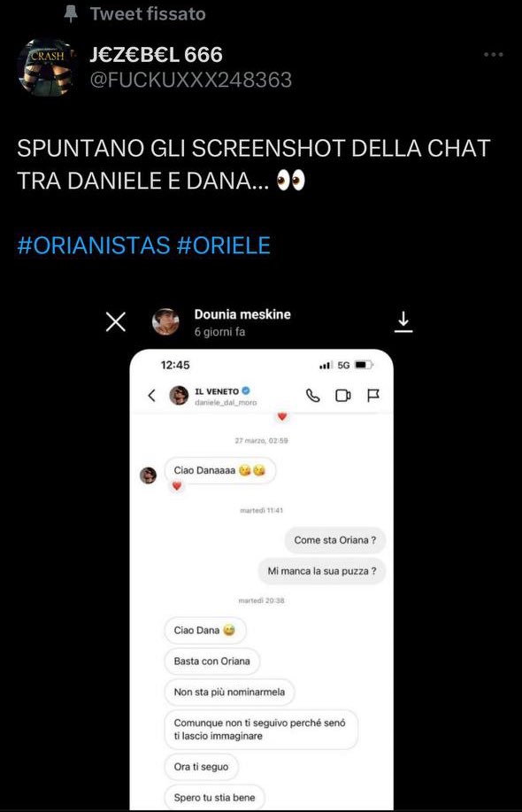 GFVIP, Dana pubblica una chat privata con Daniele 2