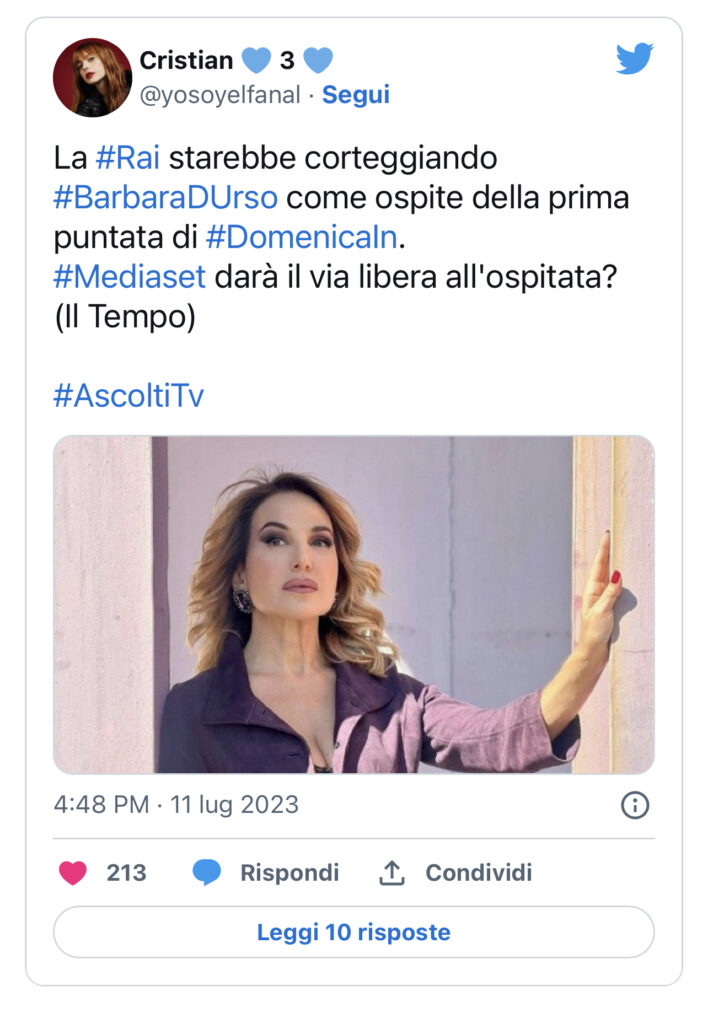 Barbara d’Urso arriva alla Rai 2