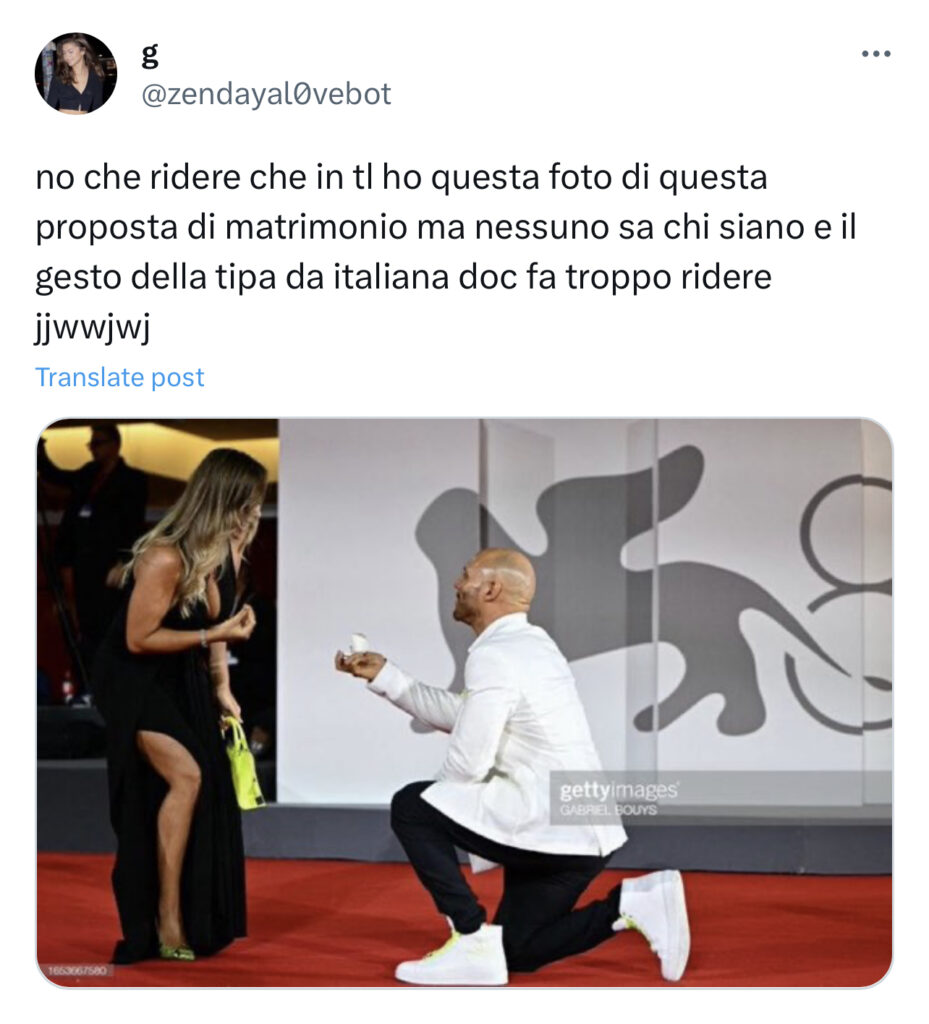 Festival di Venezia, proposta di matrimonio ma nessuno li conosce 2