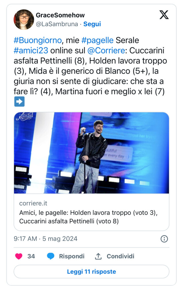 Amici, una giornalista attacca Holden 2