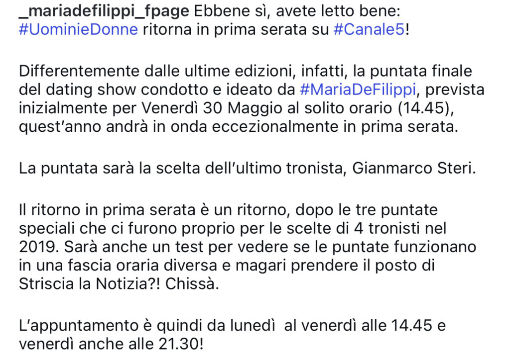 Uomini e donne, il dating show arriva in prima serata 2