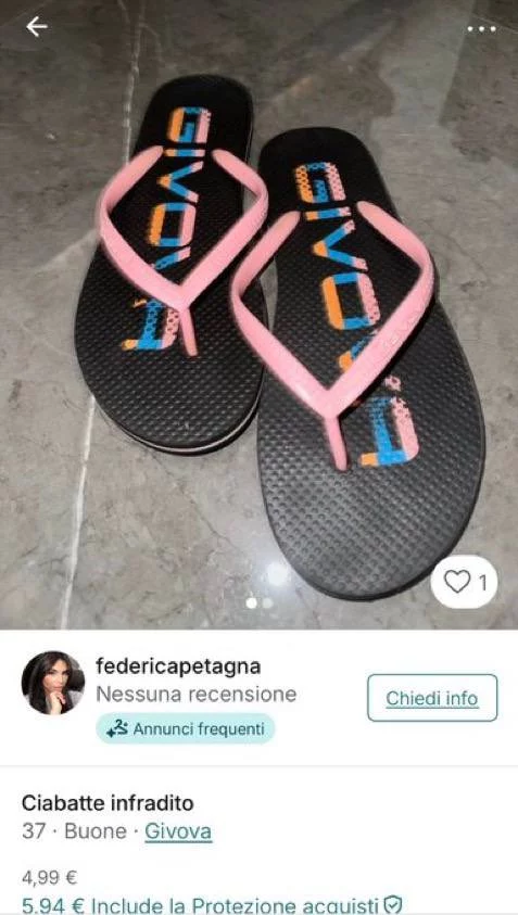 Grande Fratello, Federica vende le ciabatte regalate dal reality 2