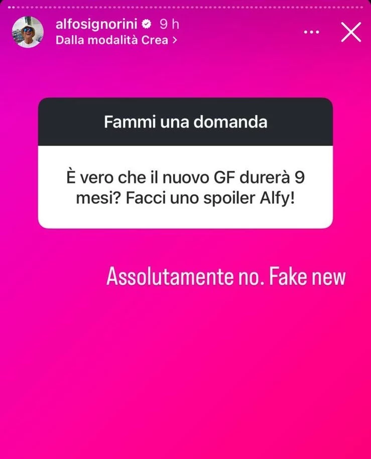Grande Fratello, Alfonso smentisce una notizia sulla prossima edizione 2