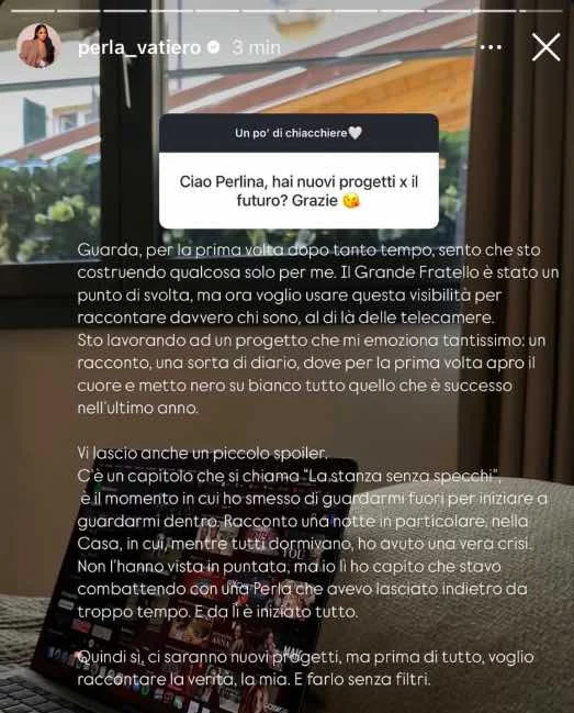 Grande Fratello, Perla Vatiero scrive un libro 2