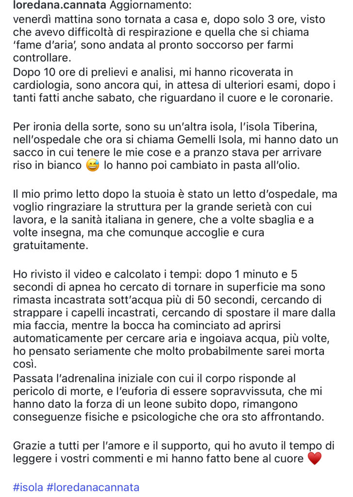 Isola dei famosi, Loredana Cannata ricoverata 3