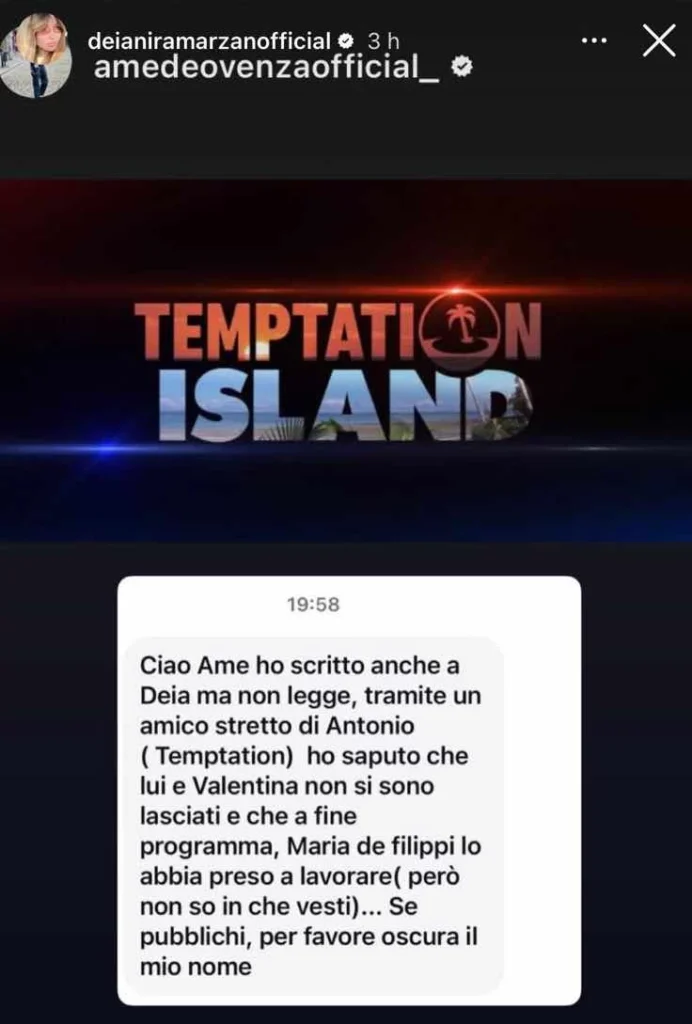 Temptation Island, cosa è successo tra Valentina e Antonio 2