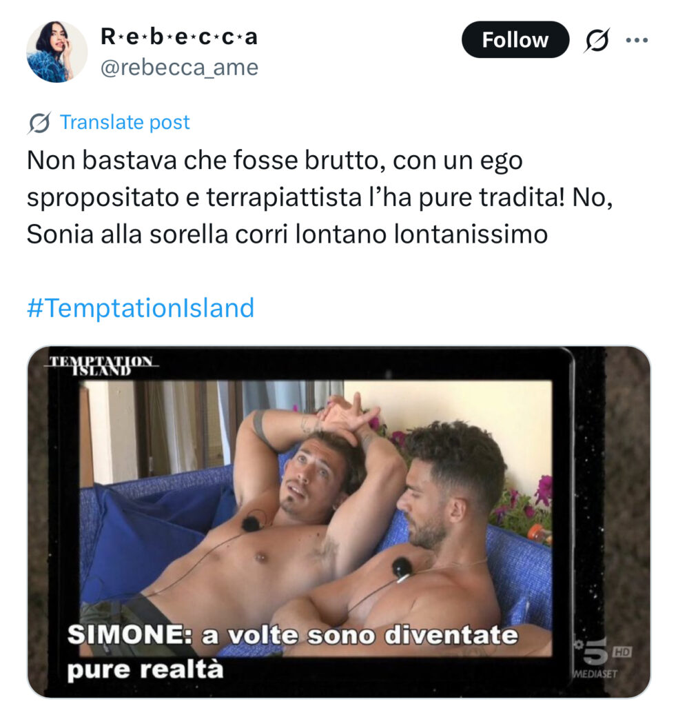 Temptation Island, Simone tradisce Sonia, lei chiede il falò 2