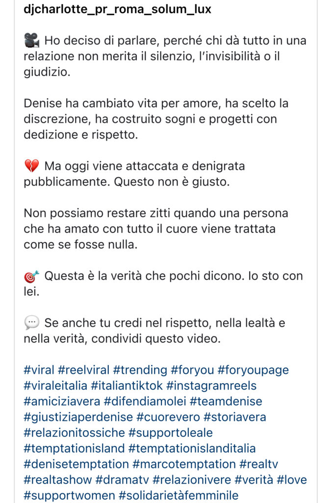 Temptation Island, un amica di Denise commenta la fine della storia con Marco 2