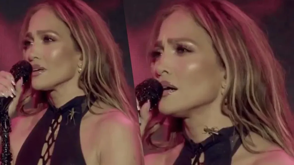 Jennifer Lopez, un insetto le sale sul collo mentre canta, la reazione (VIDEO) 1