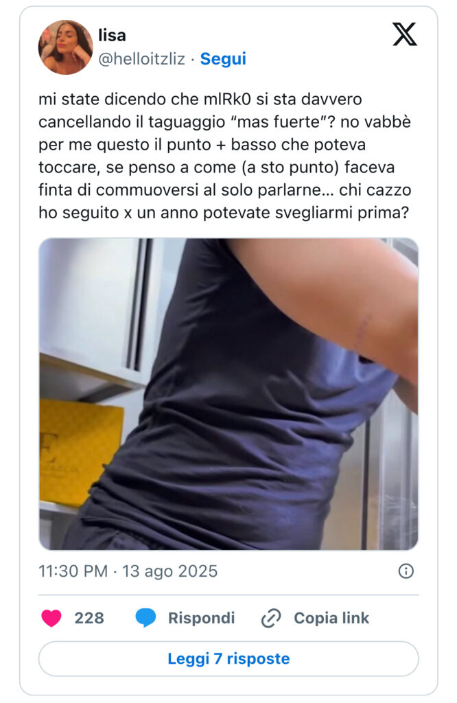 Grande Fratello, Mirko cancella il tatuaggio con Perla 2