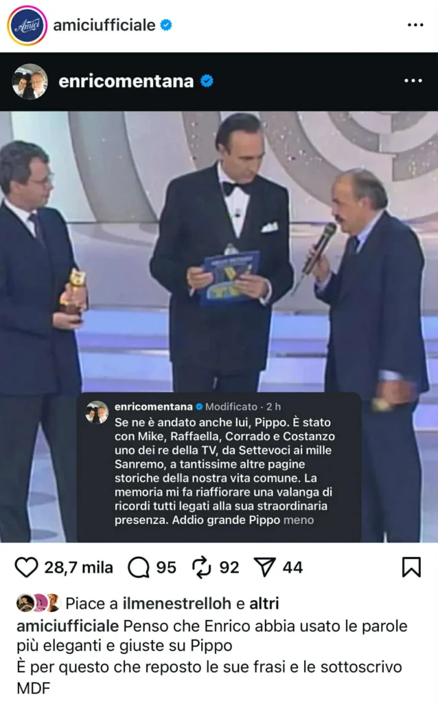 Pippo Baudo, le parole di Maria De Filippi per il conduttore 2