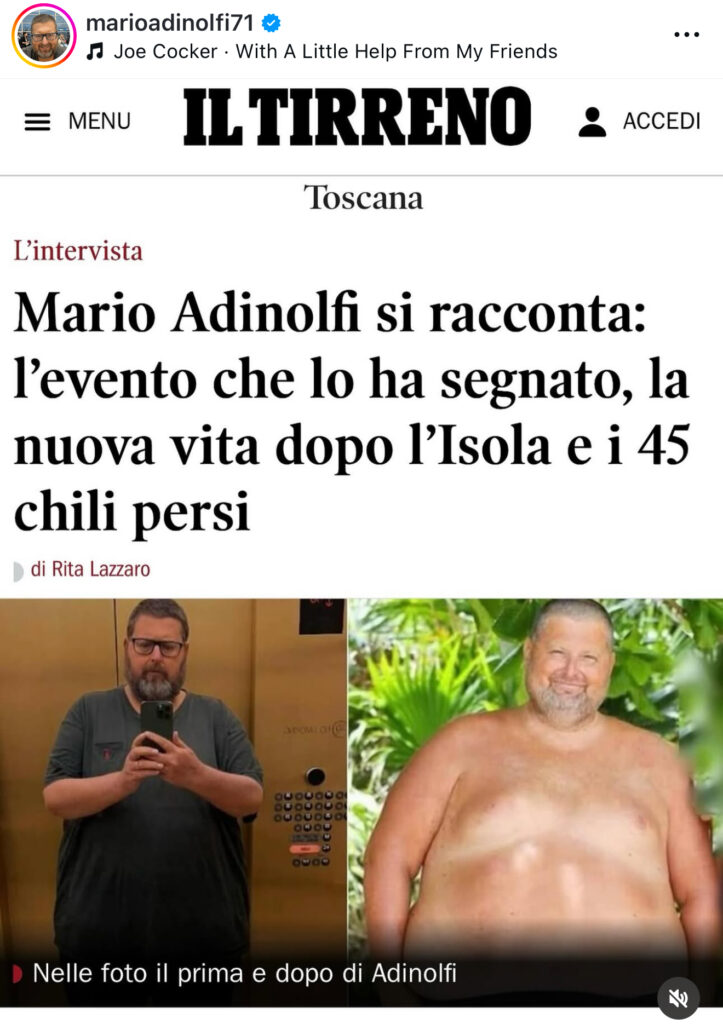 Mario Adinolfi e il grande cambiamento fisico 2