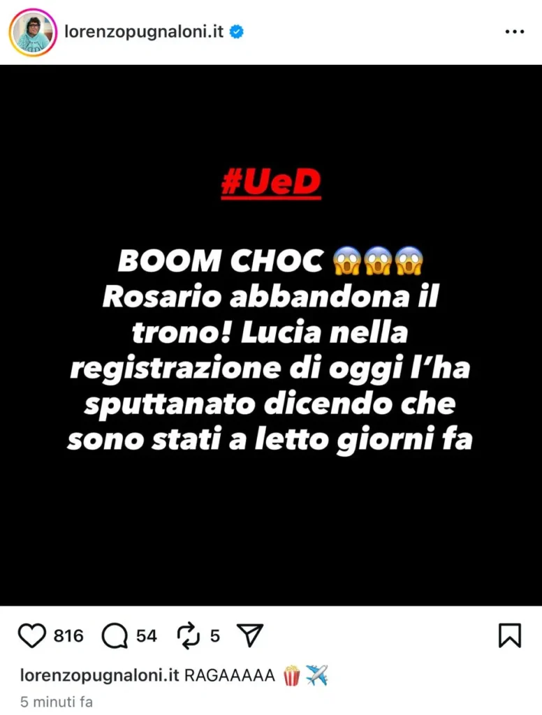 Uomini e donne, Rosario cacciato dal Trono 2