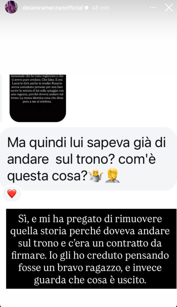 Uomini e donne, Rosario già sapeva del trono? 2