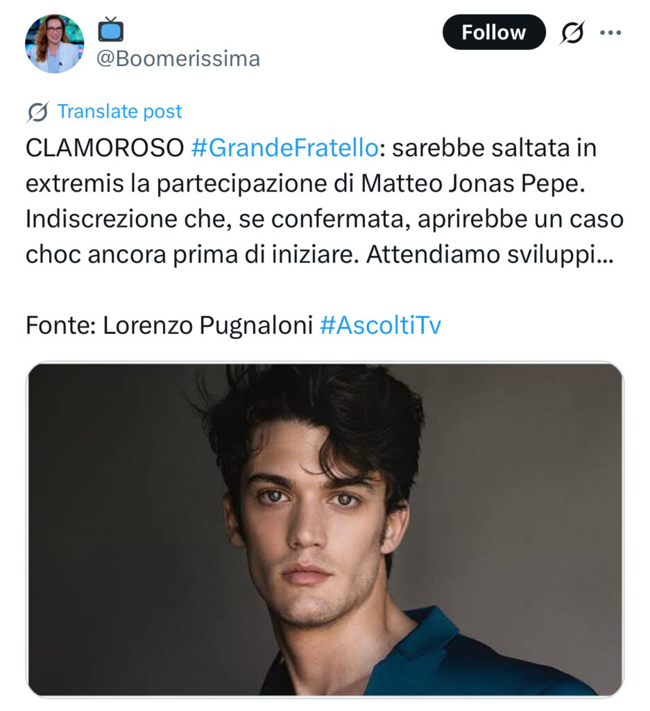 Grande Fratello, salta l’entrata di un concorrente 2