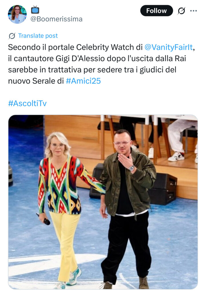 Amici, un famoso cantante potrebbe essere il nuovo giudice del serale 2