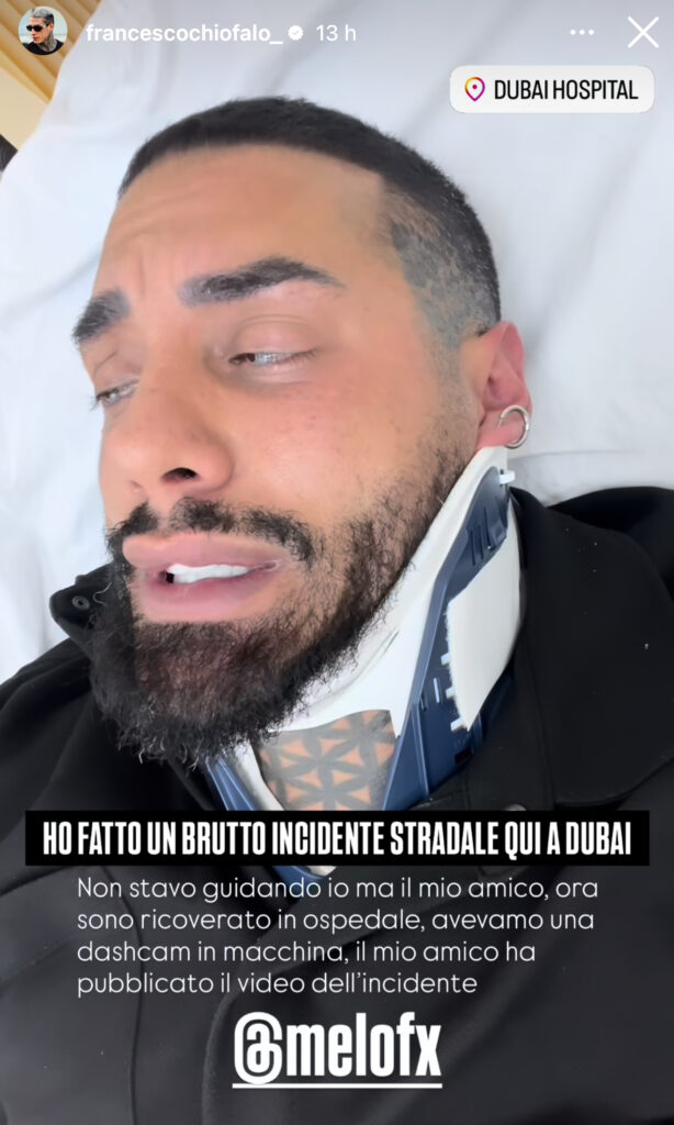 Francesco Chiofalo grave incidente a Dubai 2