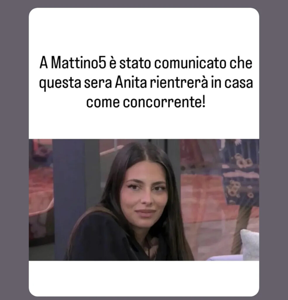 Grande Fratello, Anita rientra in casa 2