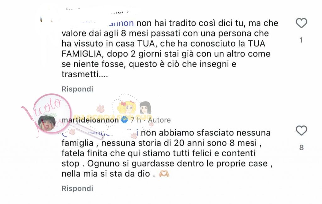 Martina sbotta contro alcuni utenti e parla di Ciro 2