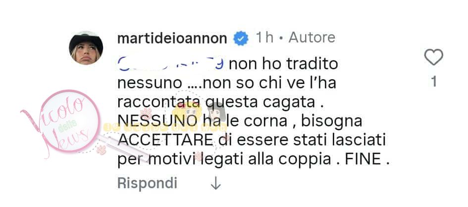 Martina sbotta contro alcuni utenti e parla di Ciro 3