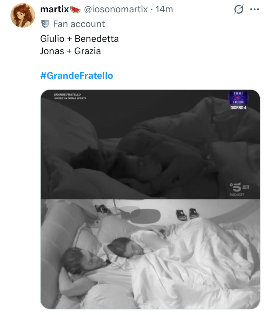 Grande Fratello, Giulio e Benedetta a letto insieme 2