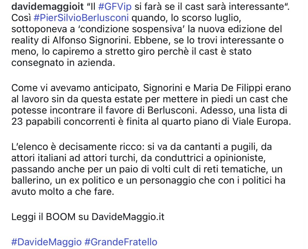 Grande Fratello, Alfonso Signorini ha consegnato il cast a Piersilvio 3