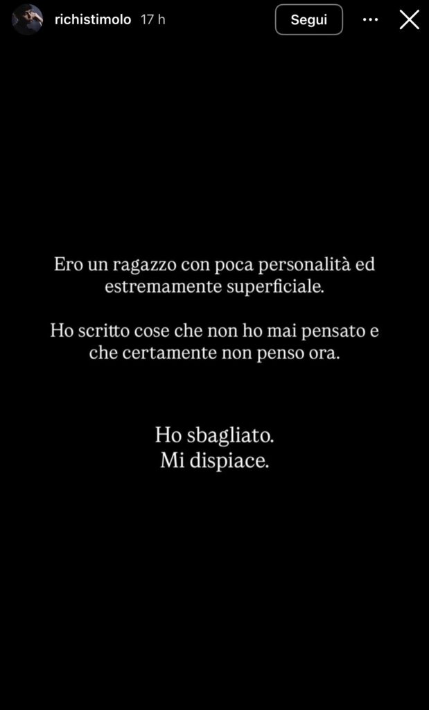 Amici, Riccardo Stimolo chiede scusa 2