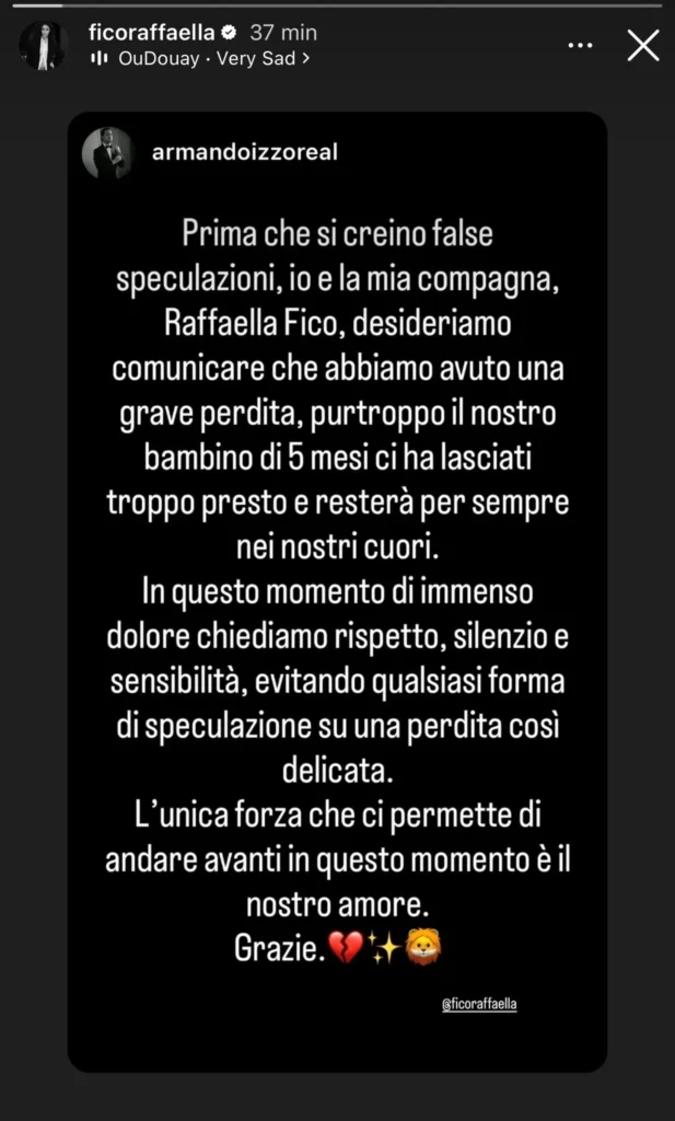 Raffaella Fico colpita da un grave lutto 2