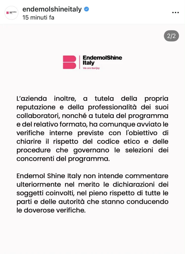 Grande Fratello, la Endemol rompe il silenzio dopo il caso Signorini 3