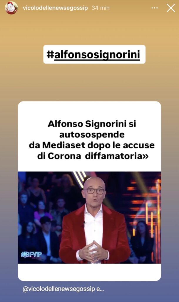 Alfonso Signorini si autosospende da Mediaset 2