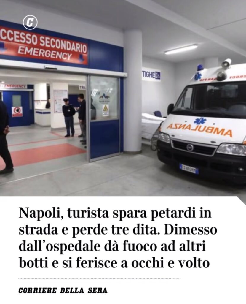 Napoli, ragazzo si ferisce tre dita con i botti, dopo torna in strada e si ferisce ad un occhio 2