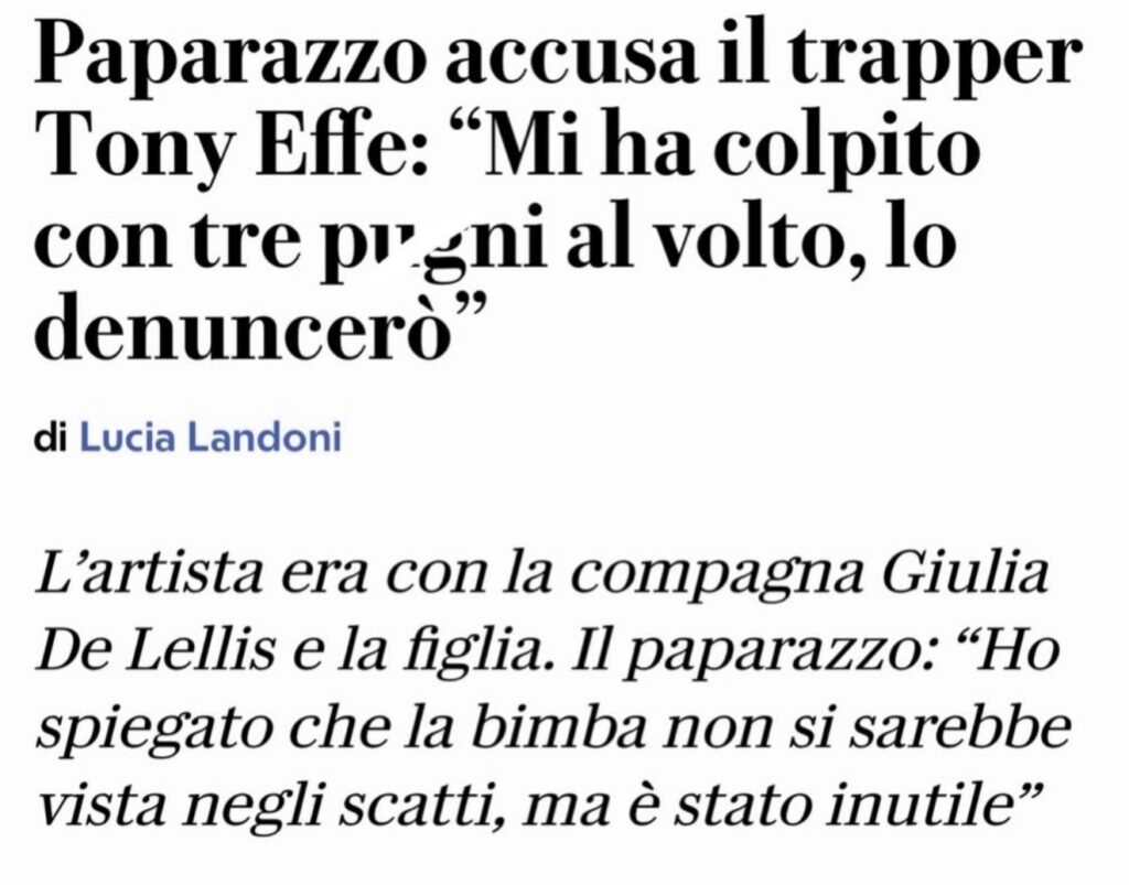 Tony Effe sferra tre pugni ad un paparazzo? 4