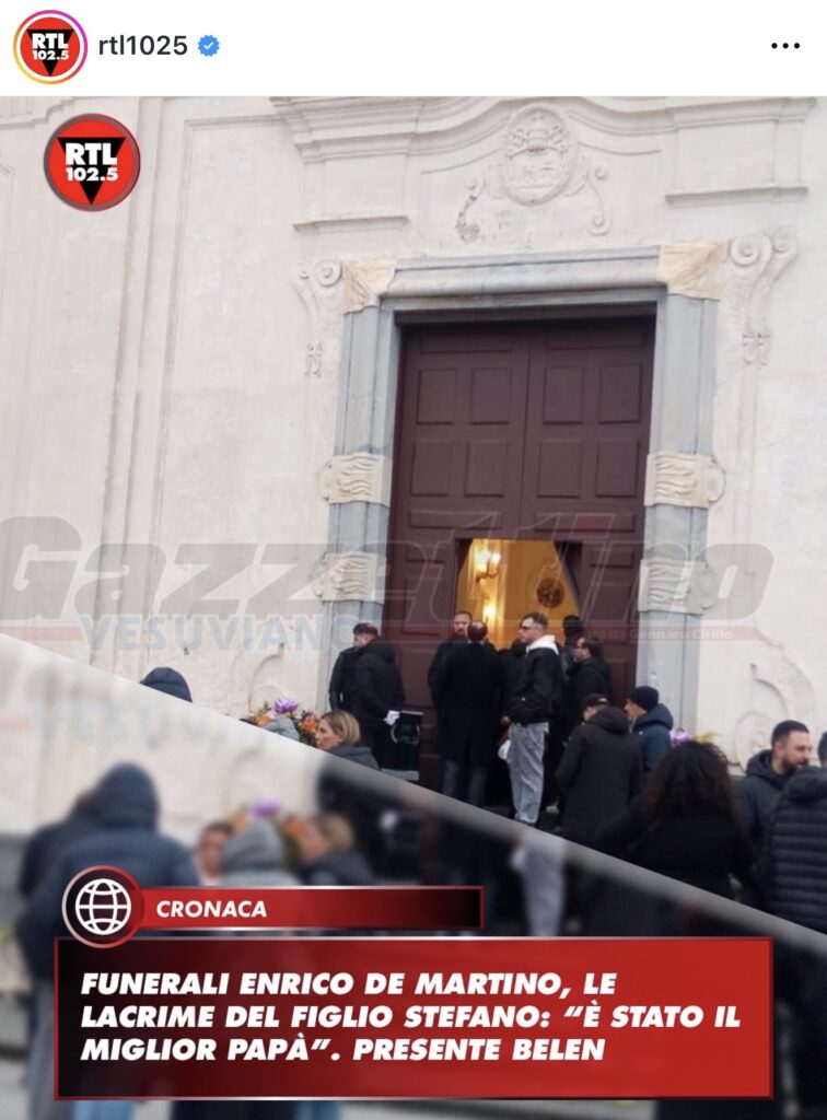 Funerali Enrico De Martino, presente anche Belen 2