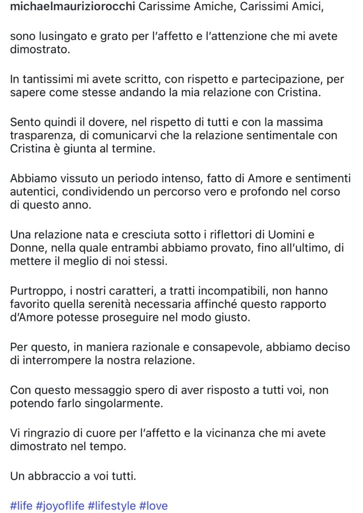 Uomini e donne, un altra coppia si dice addio 2