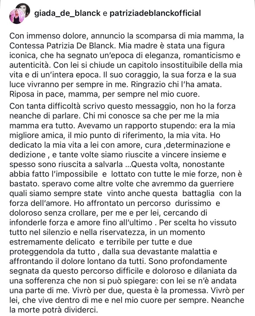 Patrizia De Blanck e’ morta 3