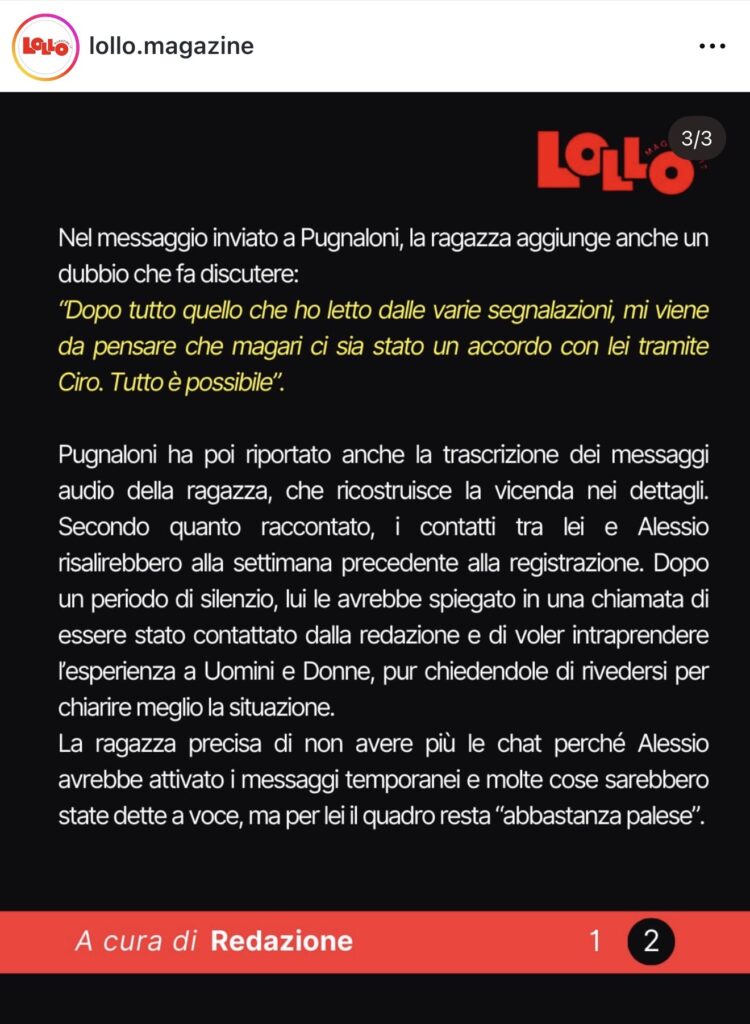 Uomini e donne, segnalazione sulla tronista Sara 4