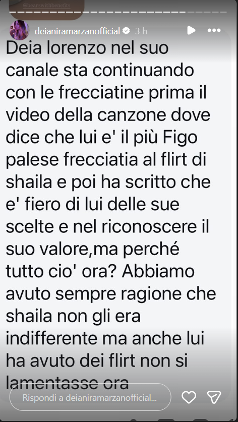 Lorenzo reagisce alle foto di Shaila e Alvise 2