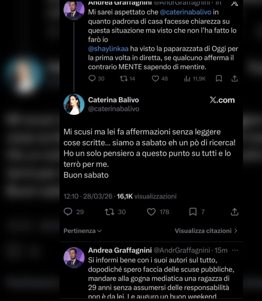 Scontro tra il manager di Shaila Gatta e Caterina Balivo 2