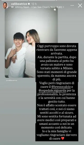 Beatrice Valli, malore per il figlio 2