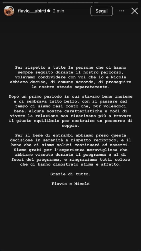 Uomini e donne, Flavio e Nicole si sono lasciati 2