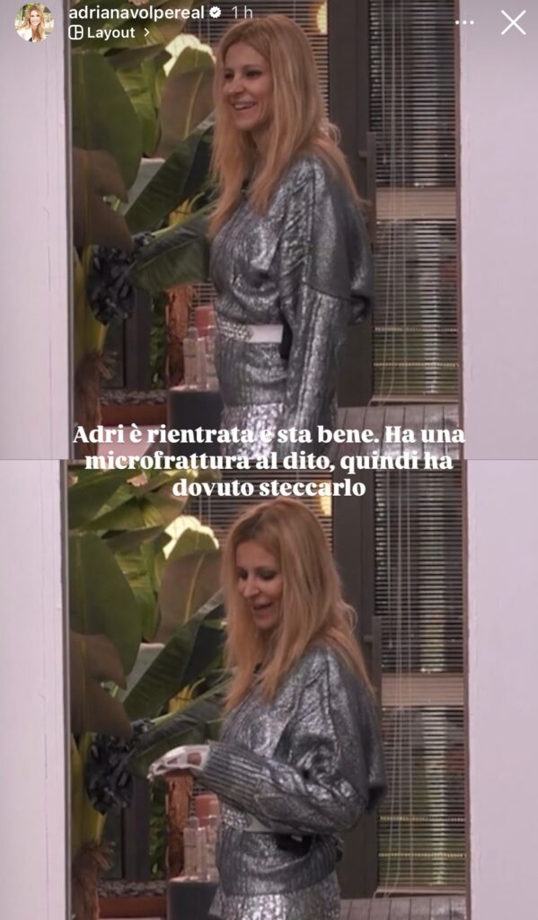 GFVIP, Adriana Volpe si è fratturata un dito 2
