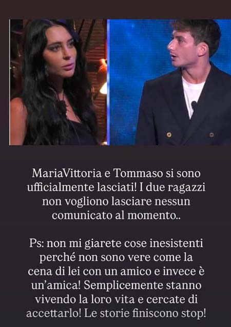 Grande Fratello, Mariavittoria e Tommaso si sono lasciati 2