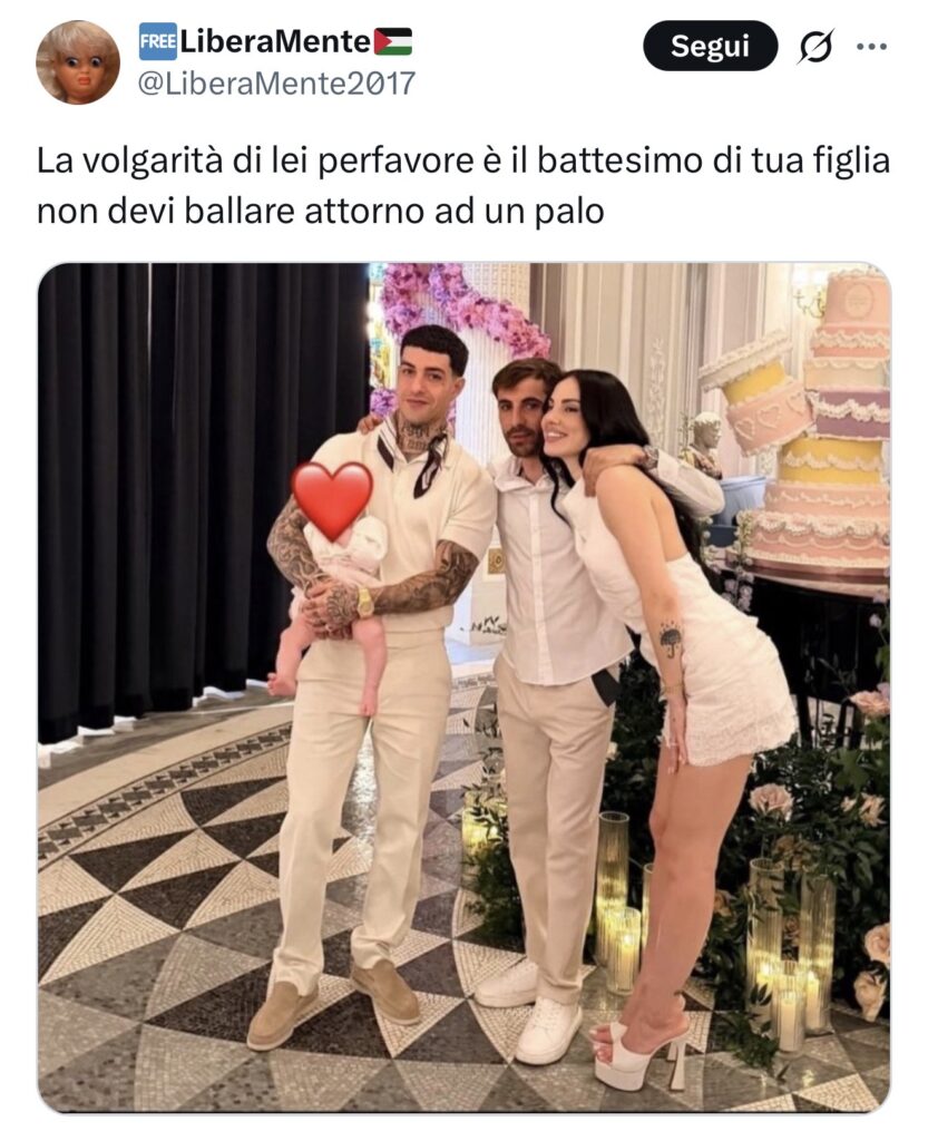Giulia De Lellis e Tony Effe battezzano la piccola Priscilla 2