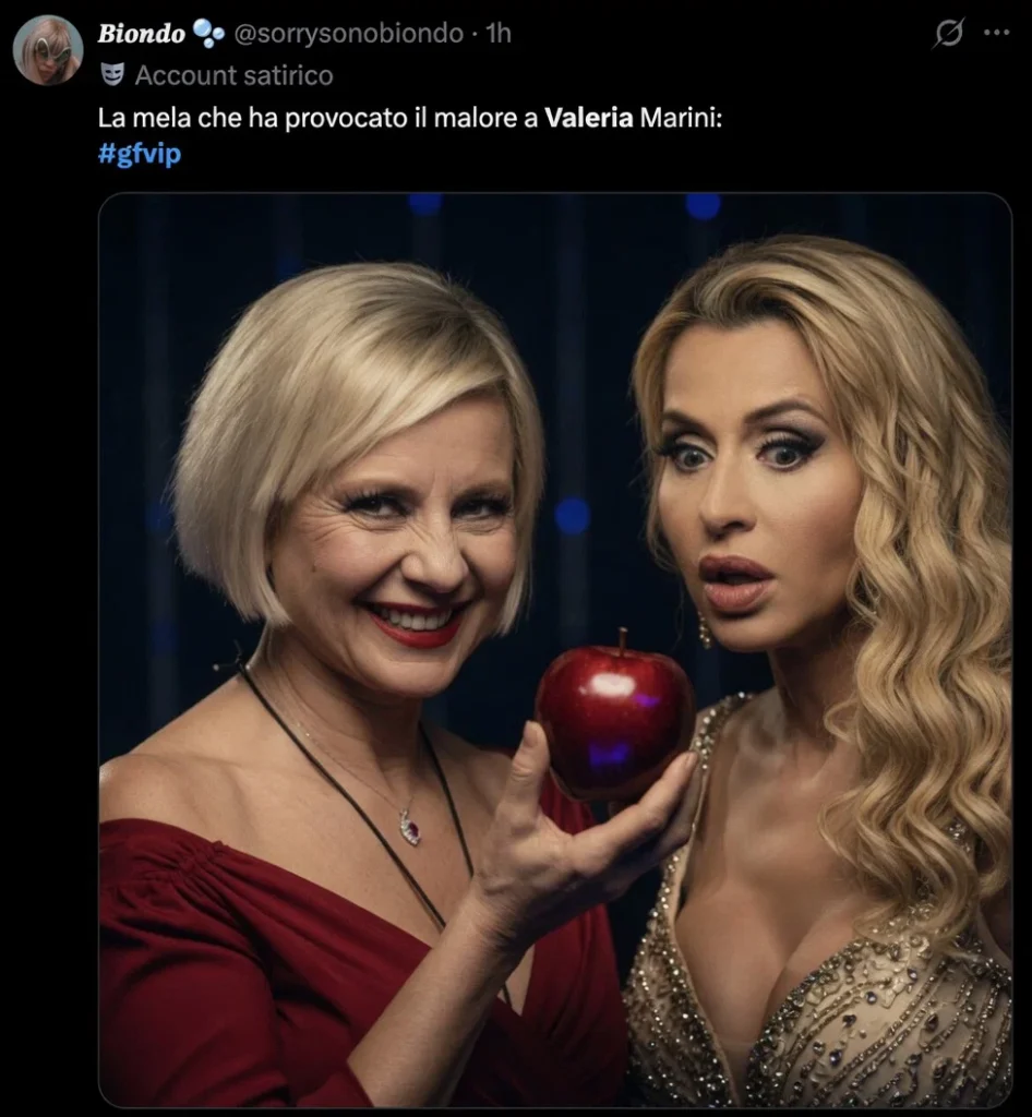 GFVIP, Valeria Marini vomita e da la colpa alla mela 2