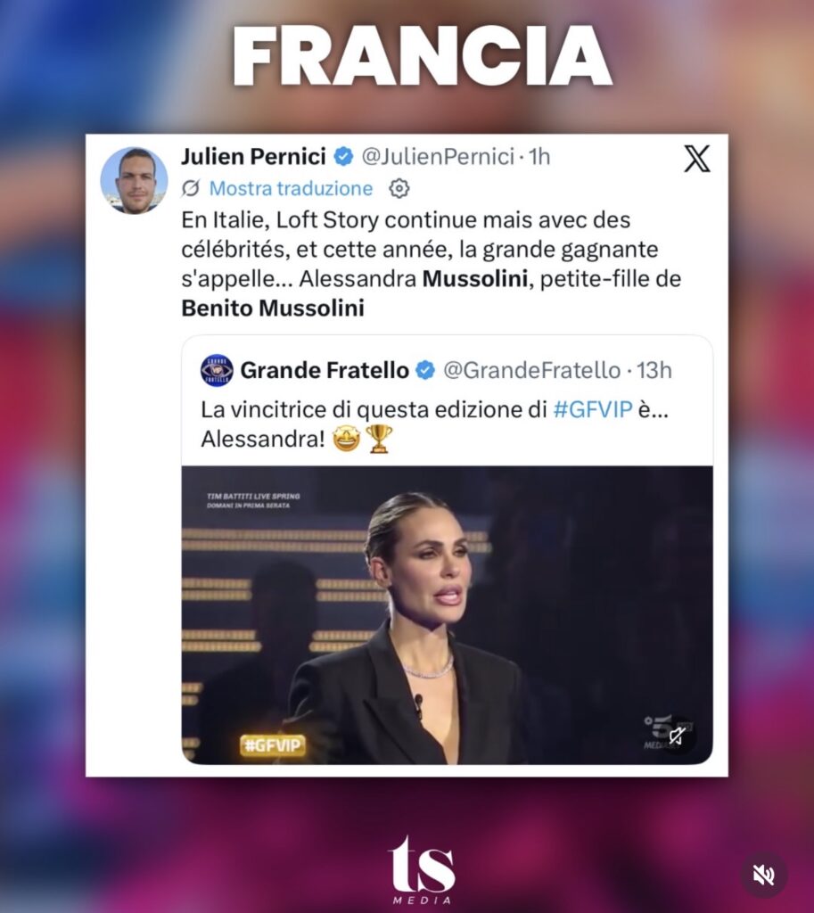 GFVIP, tutto il mondo parla della vittoria di Alessandra Mussolini 4