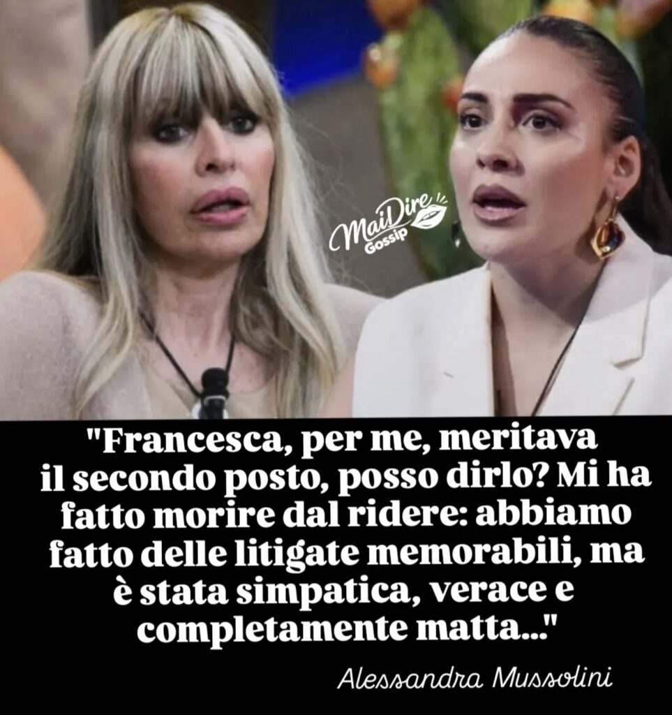 GFVIP, Alessandra Mussolini rivela chi secondo lei sarebbe dovuta arrivare seconda 2